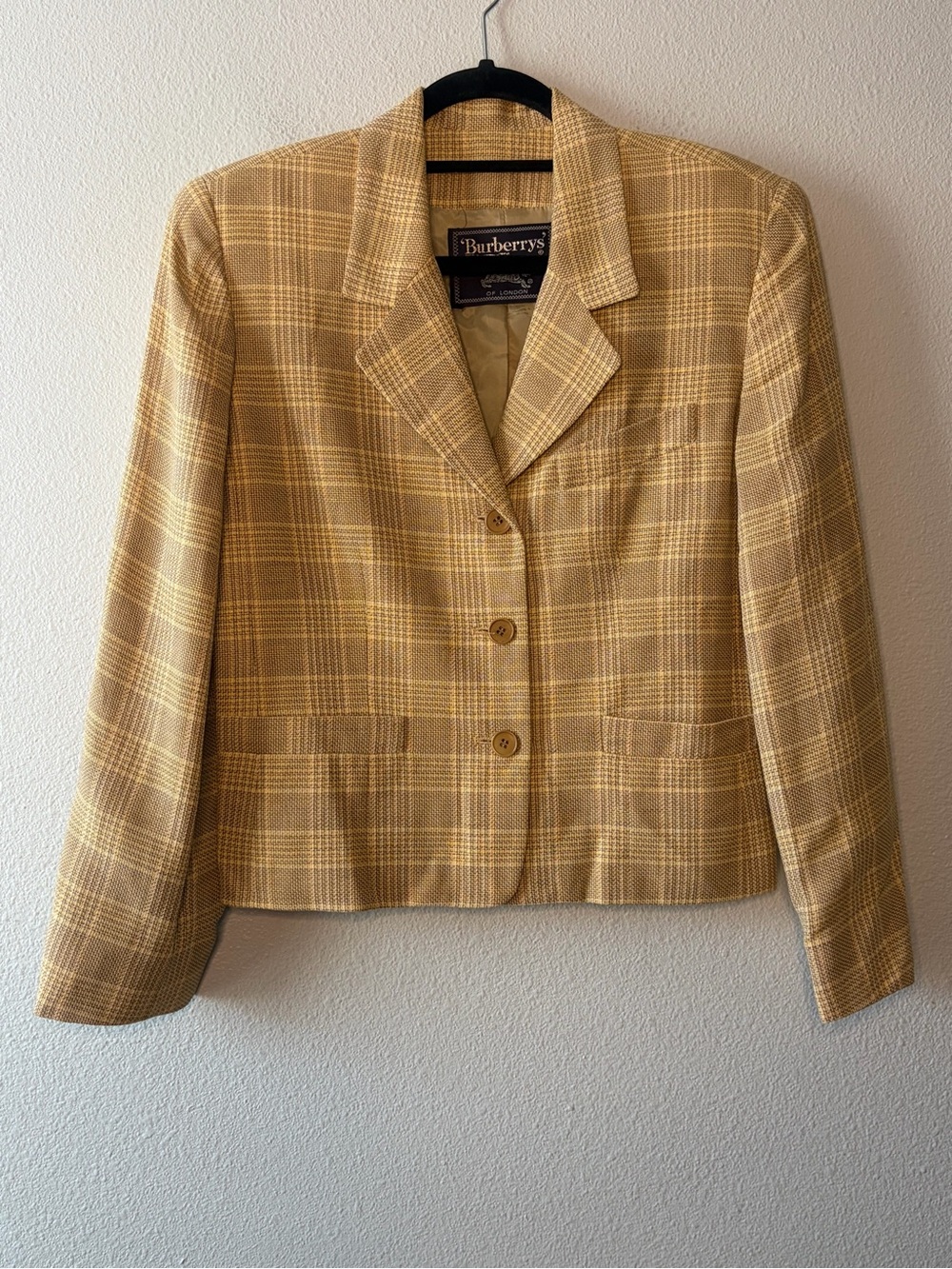 vintage Burberrys of London women's plaid blazer,